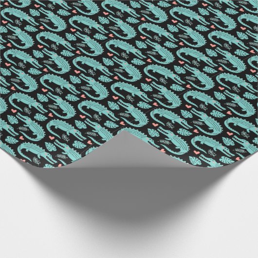 Cartoon krokodillen, schattig naadloos patroon. cadeaupapier (Hoek)