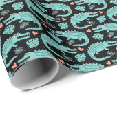 Cartoon krokodillen, schattig naadloos patroon. cadeaupapier (Rol Hoek)