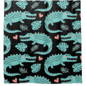 Cartoon krokodillen, schattig naadloos patroon. douchegordijn (Voorkant)