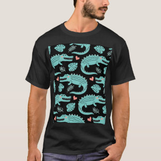 Cartoon krokodillen, schattig naadloos patroon. t-shirt