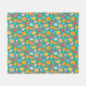 Cartoon kruipen met zand en ornament doedelen fleece deken (Voorkant (Horizontaal))