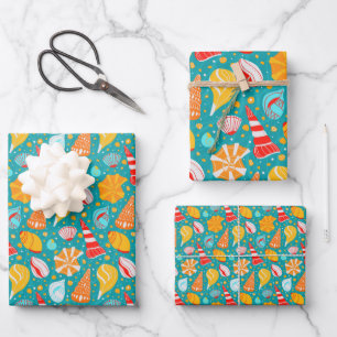 Cartoon kruipen met zand en ornament doedelen inpakpapier vel