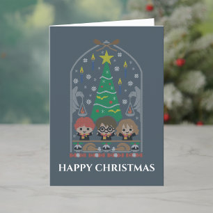 Cartoon Kruissteek HOGWARTS™ Kerstfeest Feestdagen Kaart