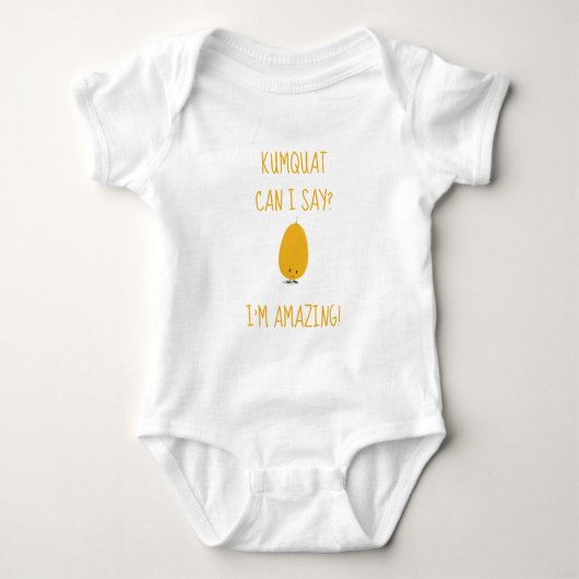 Cartoon Kumquat Cute Fruit Positive Baby Bodysuit (Voorkant)