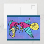 Cartoon kus briefkaart (Voorkant / Achterkant)