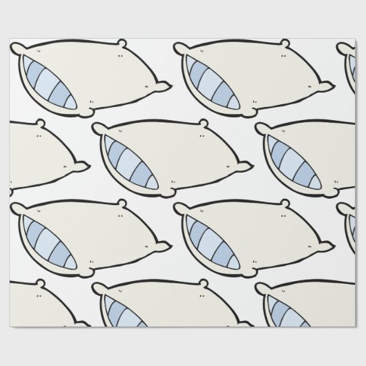 Cartoon kussen met reus cadeaupapier (Vlak)