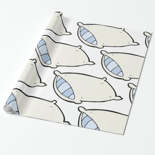 Cartoon kussen met reus cadeaupapier (Uitgerold)