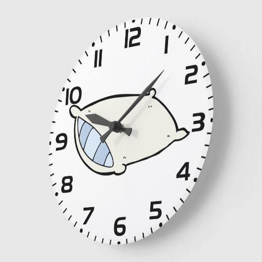 Cartoon kussen met reus grote klok (Hoek)