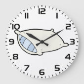 Cartoon kussen met reus grote klok (Voorkant)