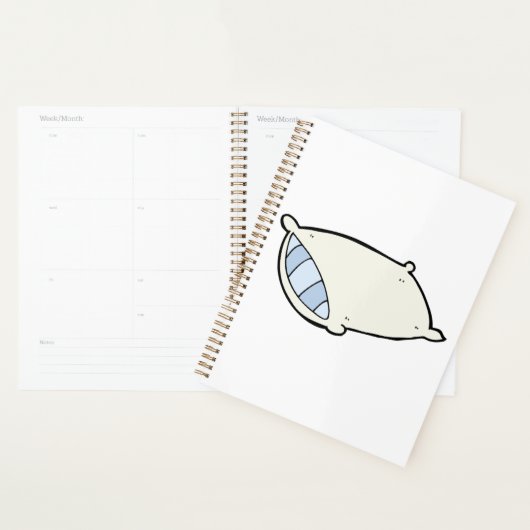 Cartoon kussen met reus planner (Display)