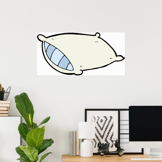 Cartoon kussen met reus poster