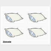 Cartoon kussen met reus rechthoekige sticker (Vel)