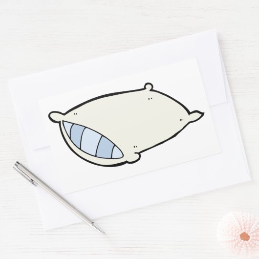 Cartoon kussen met reus rechthoekige sticker (Envelop)