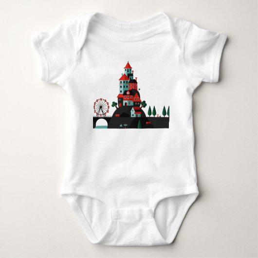 Cartoon kuststad romper (Voorkant)