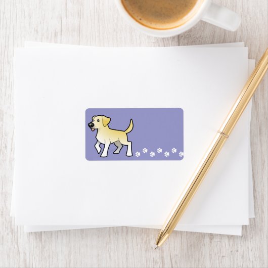 Cartoon Labrador Retriever Etiket (Insitu)