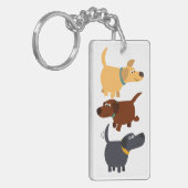 Cartoon Labradors in 3 Flavors AcrylSleutelhanger Sleutelhanger (Voorkant Links)