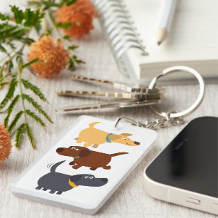 Cartoon Labradors in 3 Flavors AcrylSleutelhanger Sleutelhanger