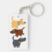 Cartoon Labradors in 3 Flavors AcrylSleutelhanger Sleutelhanger (achterkant)