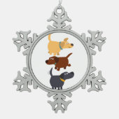 Cartoon Labradors in 3 Flavors Pewter Ornament (Voorkant)