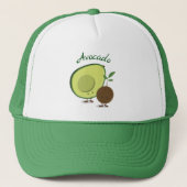 Cartoon lachen Avocado en Avocado Pit Characters Trucker Pet (Voorkant)