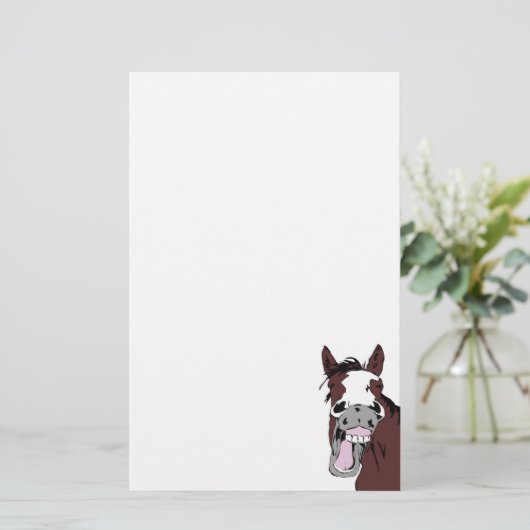 Cartoon Lachen Paard Fun Briefpapier (Staand voorkant)