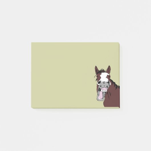 Cartoon Lachend Paard Humor Fun Kantoor Gift Post-it® Notes (Voorkant)