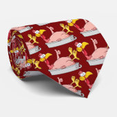 cartoon lacht kalkoen in de pan stropdas (Opgerold)