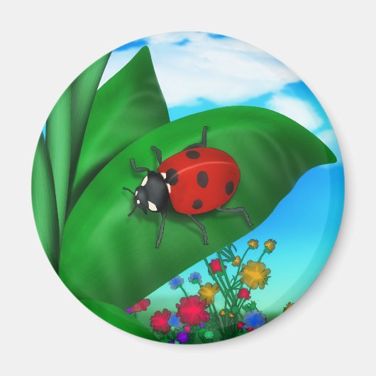 Cartoon Lady Bug Magneet (Voorkant)