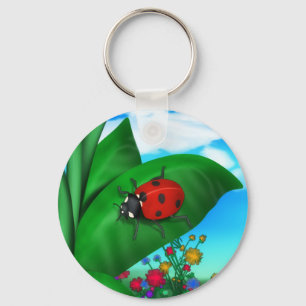 Cartoon Lady Bug Sleutelhanger