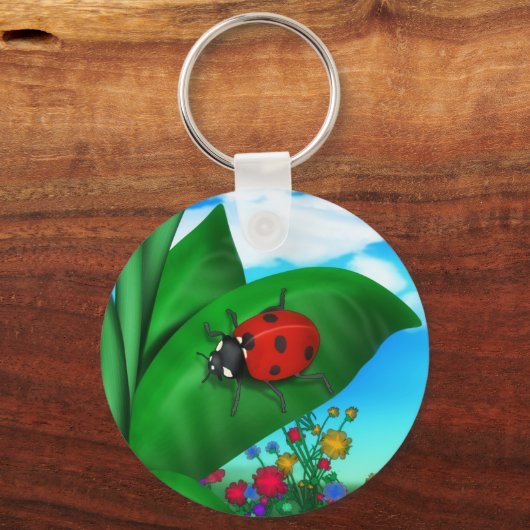 Cartoon Lady Bug Sleutelhanger (Voorkant)