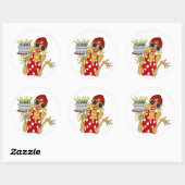 Cartoon Lady met Cake en kaarsen Sticker (Vel)