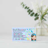 Cartoon Lady Teacher School benodigdheden Visitekaartje (Staand voorkant)