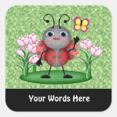 Cartoon Ladybug insect leuke sticker (Voorkant)