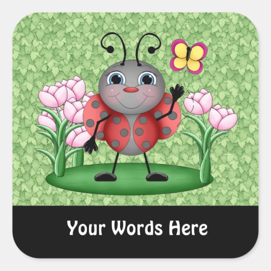 Cartoon Ladybug insect leuke sticker (Voorkant)
