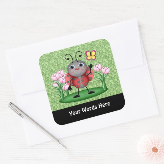 Cartoon Ladybug insect leuke sticker (Envelop)