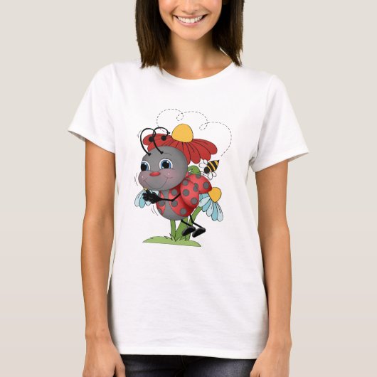 Cartoon ladybug insect womens t-shirt (Voorkant)