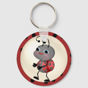 Cartoon Ladybug-sleutelketen Sleutelhanger
