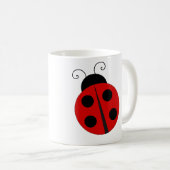 Cartoon Ladybug - Witte koffie Mok (Voorkant rechts)