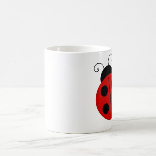 Cartoon Ladybug - Witte koffie Mok (Center)