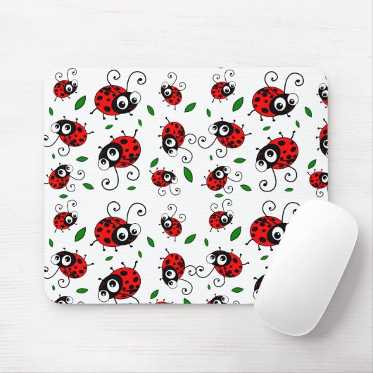 Cartoon ladybugs-patroon muismat (Met muis)