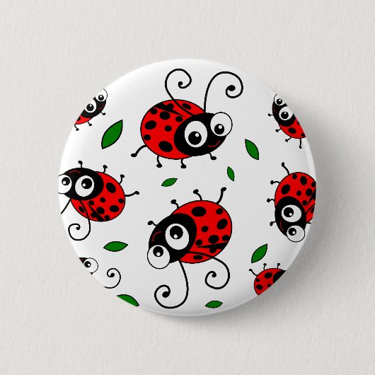 Cartoon ladybugs-patroon ronde button 5,7 cm (Voorkant)
