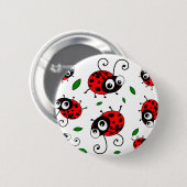 Cartoon ladybugs-patroon ronde button 5,7 cm (Voorkant /achterkant)