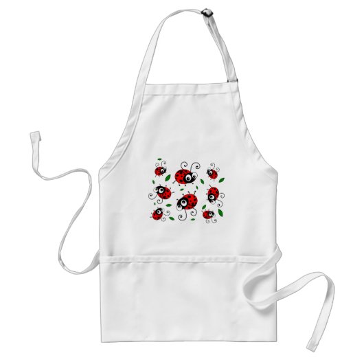 Cartoon ladybugs-patroon standaard schort (Voorkant)