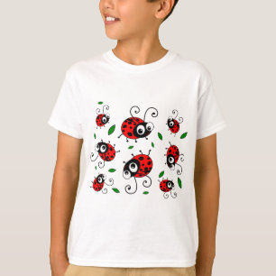 Cartoon ladybugs-patroon t-shirt