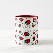 Cartoon ladybugs-patroon tweekleurige koffiemok (Center)