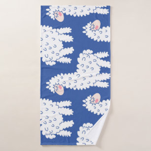 Cartoon lama alpaca, motief badhanddoek
