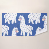 Cartoon lama alpaca, motief badhanddoek (Badhanddoek)