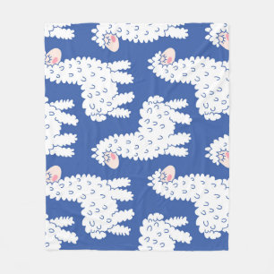 Cartoon lama alpaca, motief fleece deken