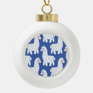 Cartoon lama alpaca, motief keramische bal ornament