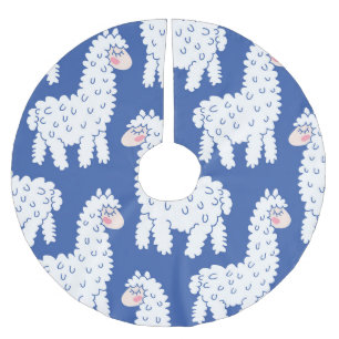 Cartoon lama alpaca, motief kerstboom rok